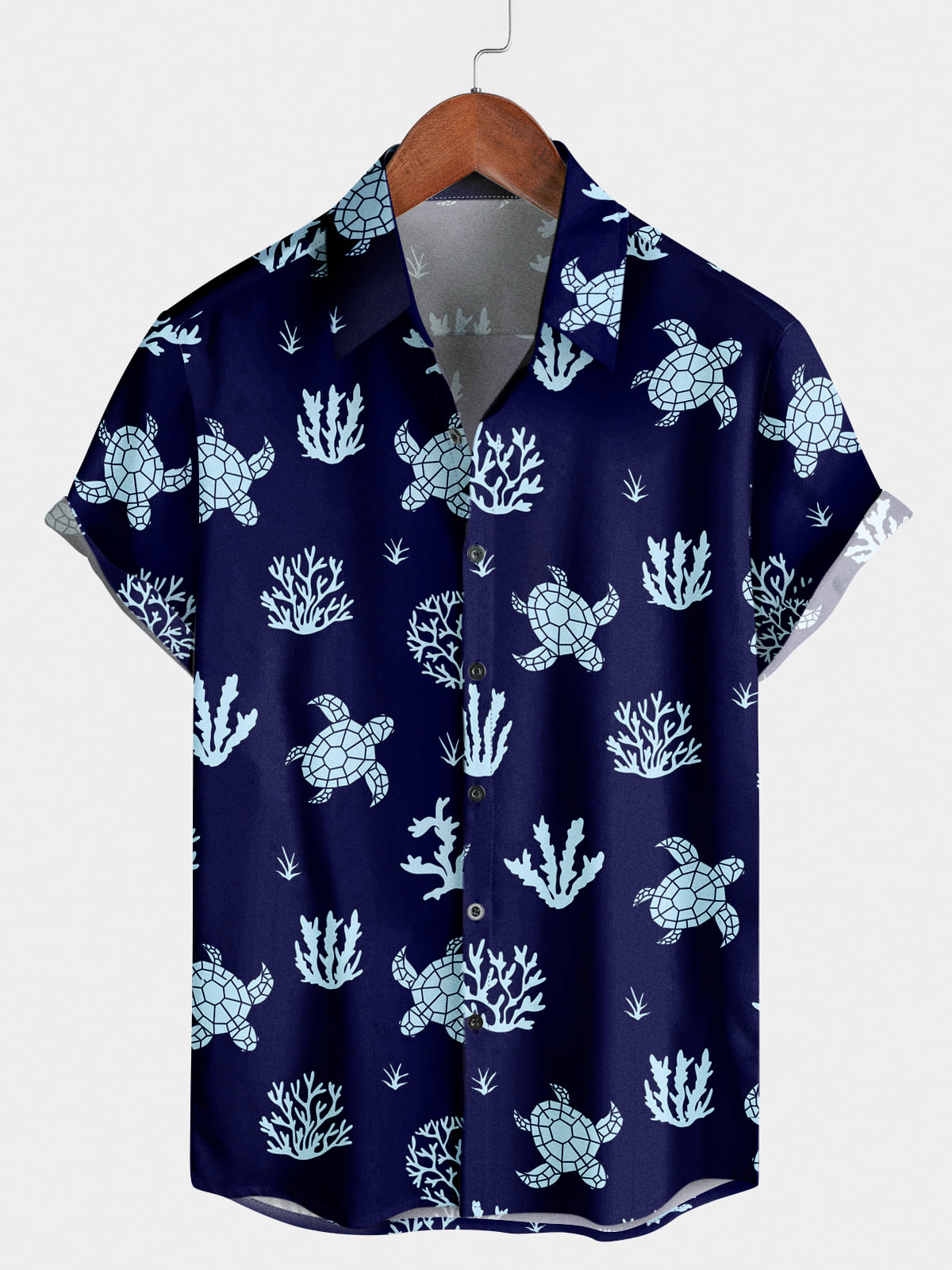 Camicia a maniche corte da uomo in tartaruga corallo