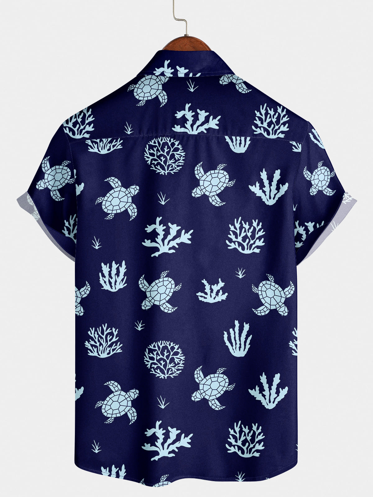 Camicia a maniche corte da uomo in tartaruga corallo