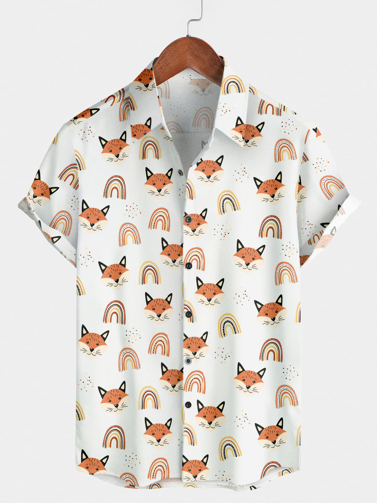 Chemise à manches courtes arc-en-ciel Fox pour hommes
