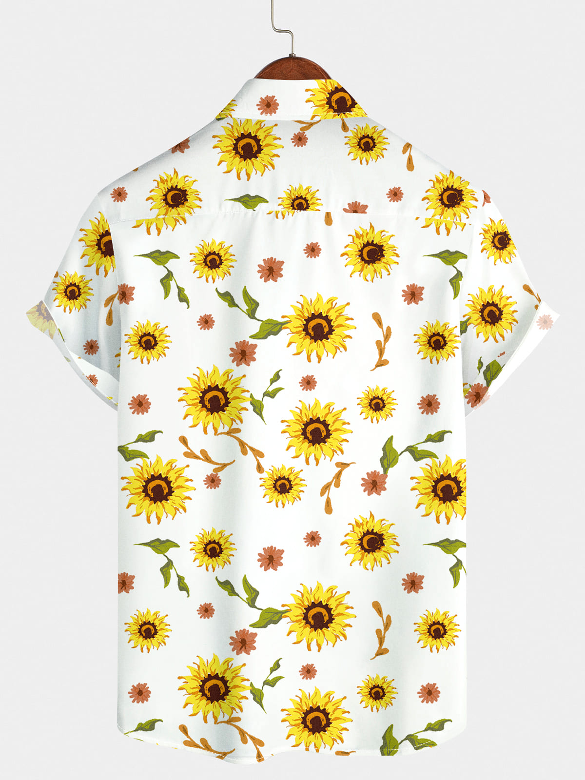 Chemise à manches courtes à imprimé tournesol pour hommes
