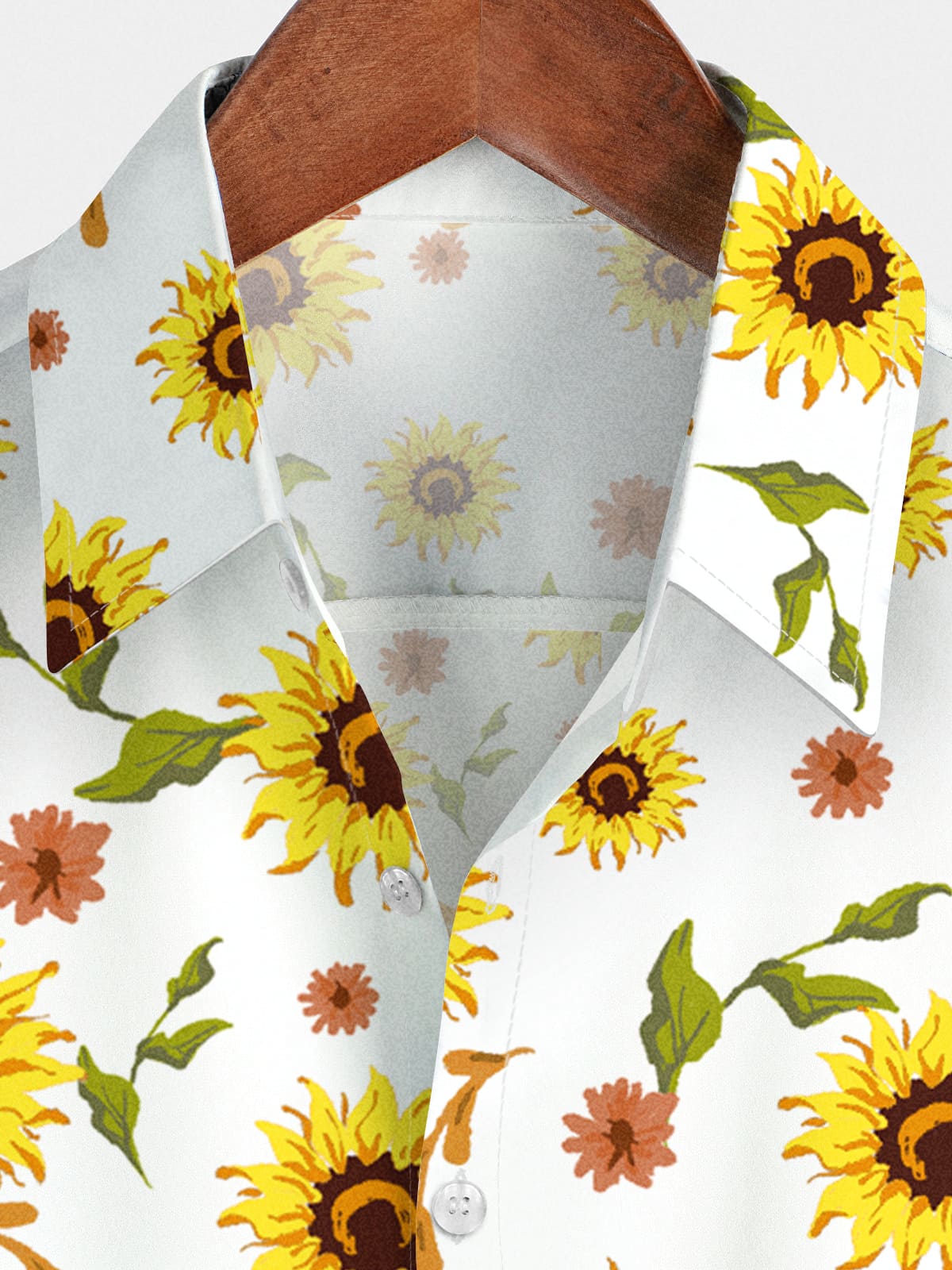 Chemise à manches courtes à imprimé tournesol pour hommes