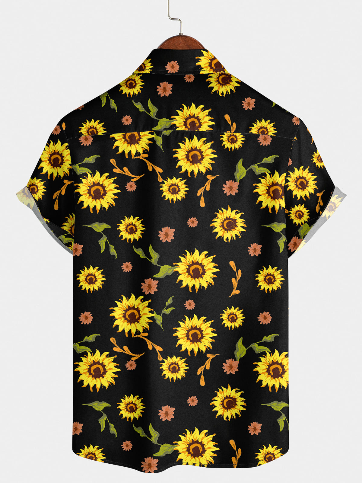 Chemise à manches courtes à imprimé tournesol pour hommes