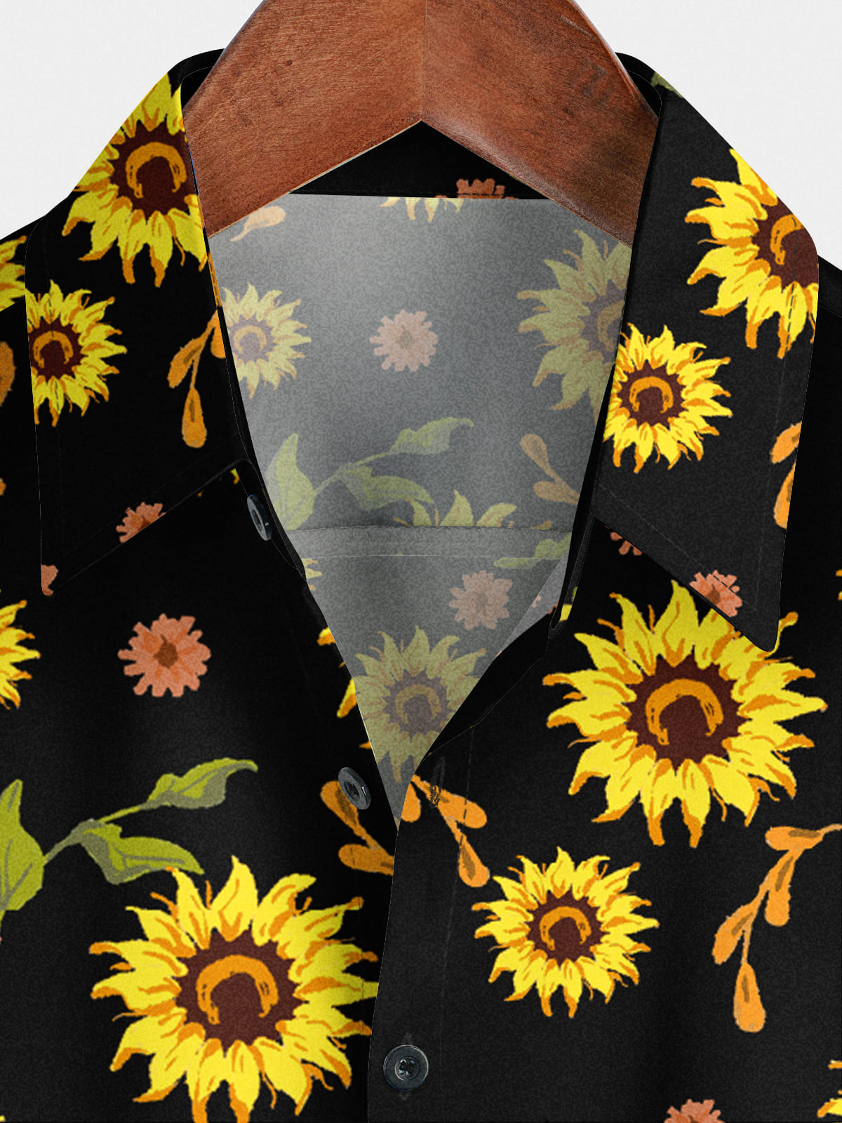 Chemise à manches courtes à imprimé tournesol pour hommes