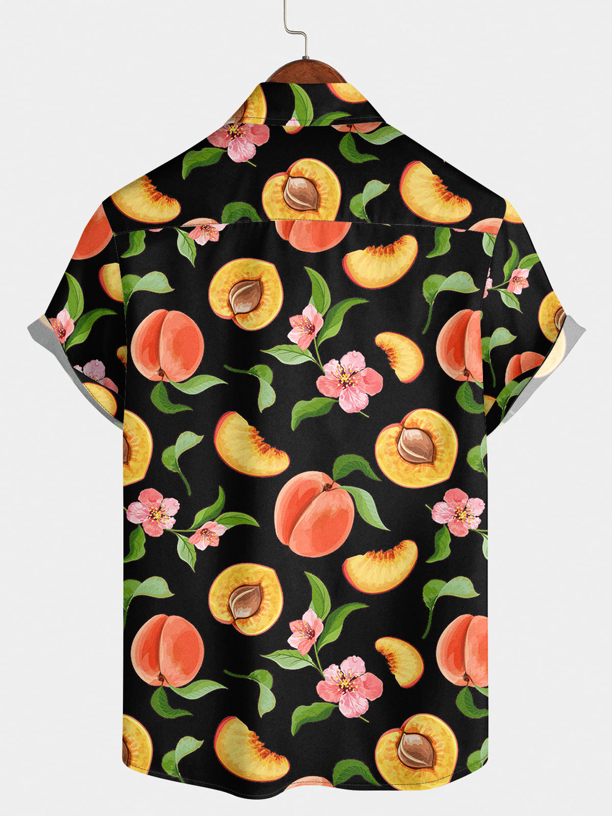 Chemise à manches courtes à imprimé pêche pour hommes