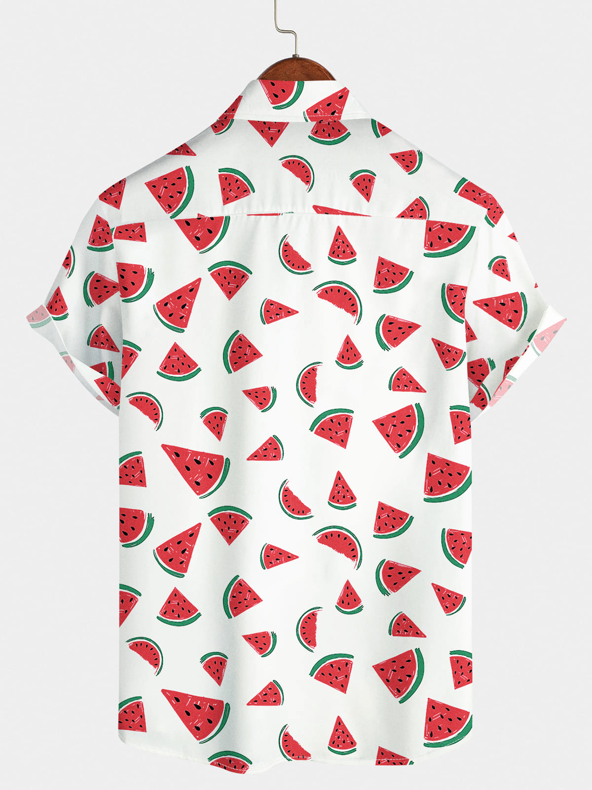 Camicia da uomo a maniche corte con stampa di anguria