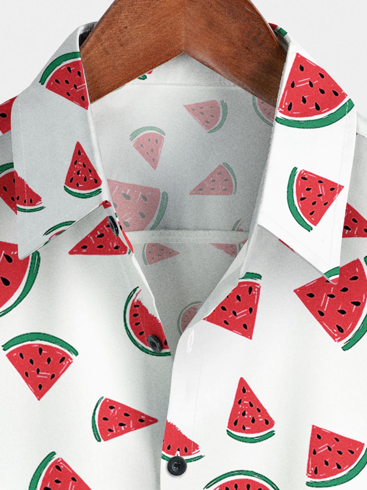 Camicia da uomo a maniche corte con stampa di anguria