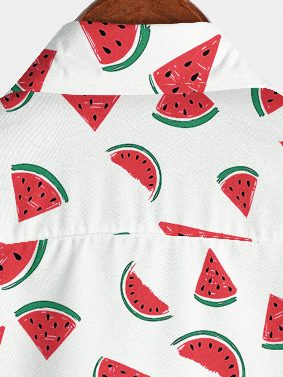 Chemise à manches courtes à imprimé pastèque pour hommes