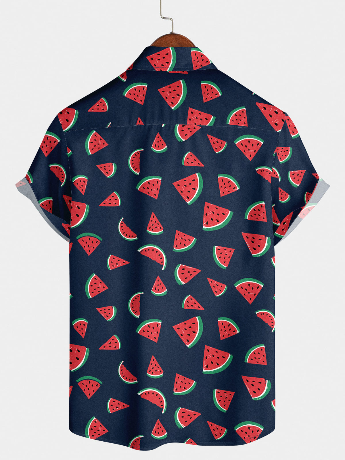 Chemise à manches courtes à imprimé pastèque pour hommes
