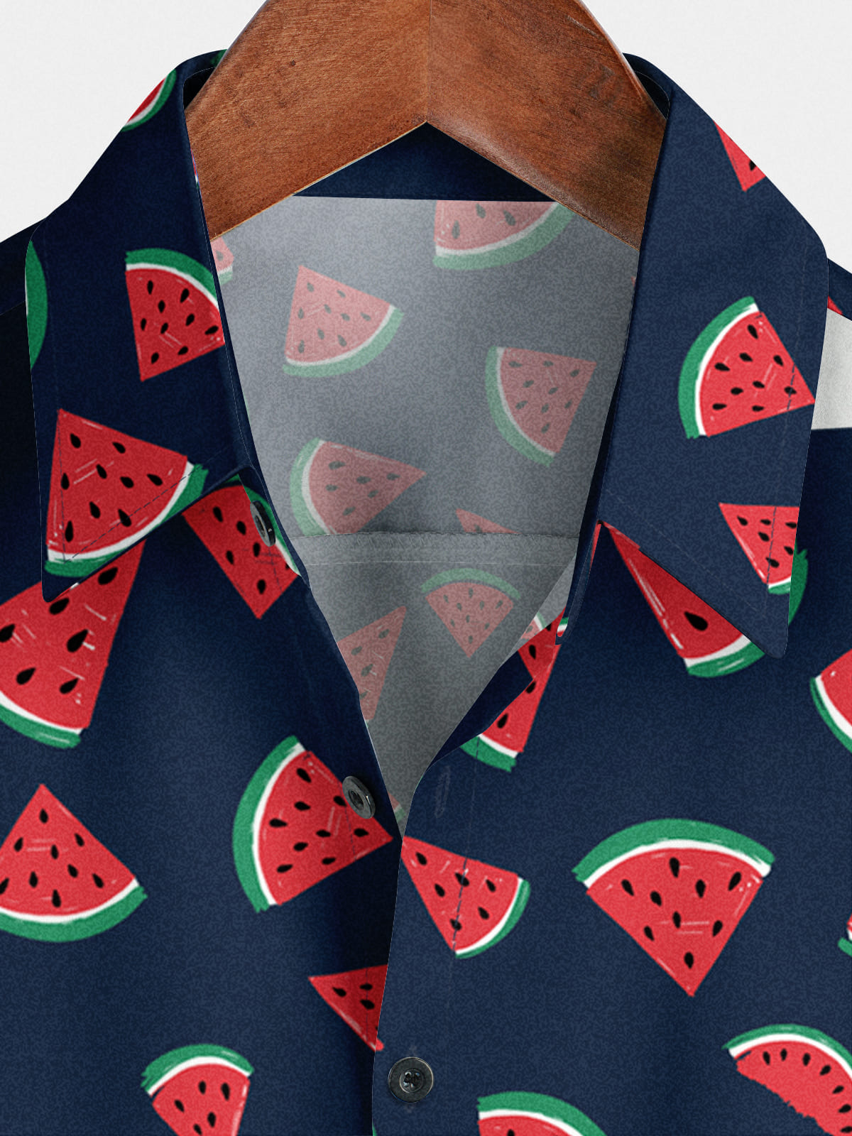 Chemise à manches courtes à imprimé pastèque pour hommes