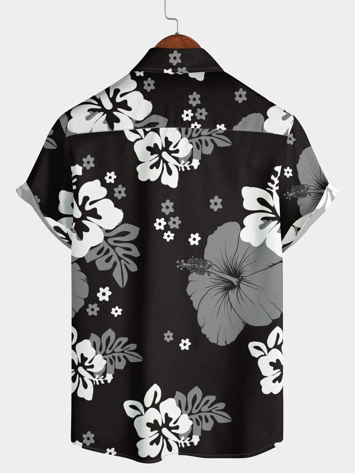 Camicia da uomo a maniche corte con stampa floreale