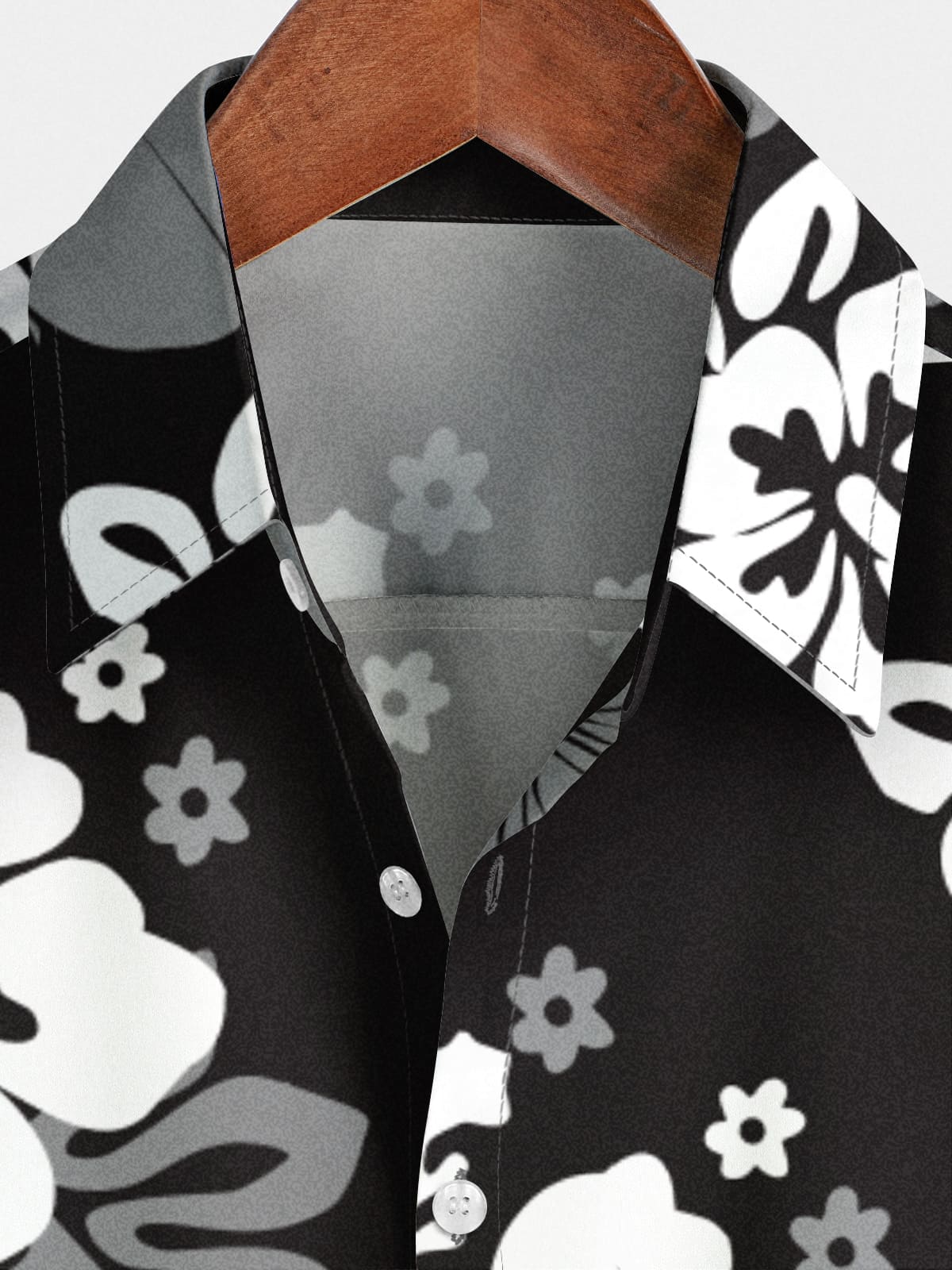 Camicia da uomo a maniche corte con stampa floreale