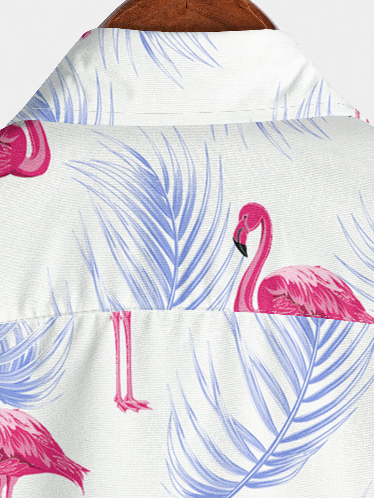 Camicia a maniche corte da uomo con stampa di fenicotteri