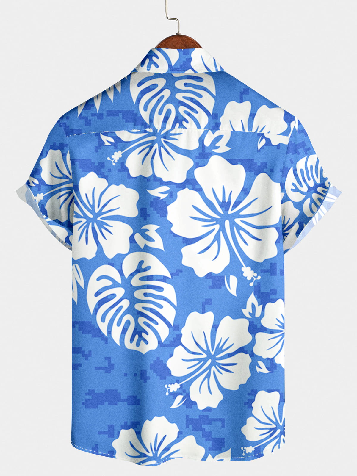 Camicia da uomo a maniche corte con stampa floreale