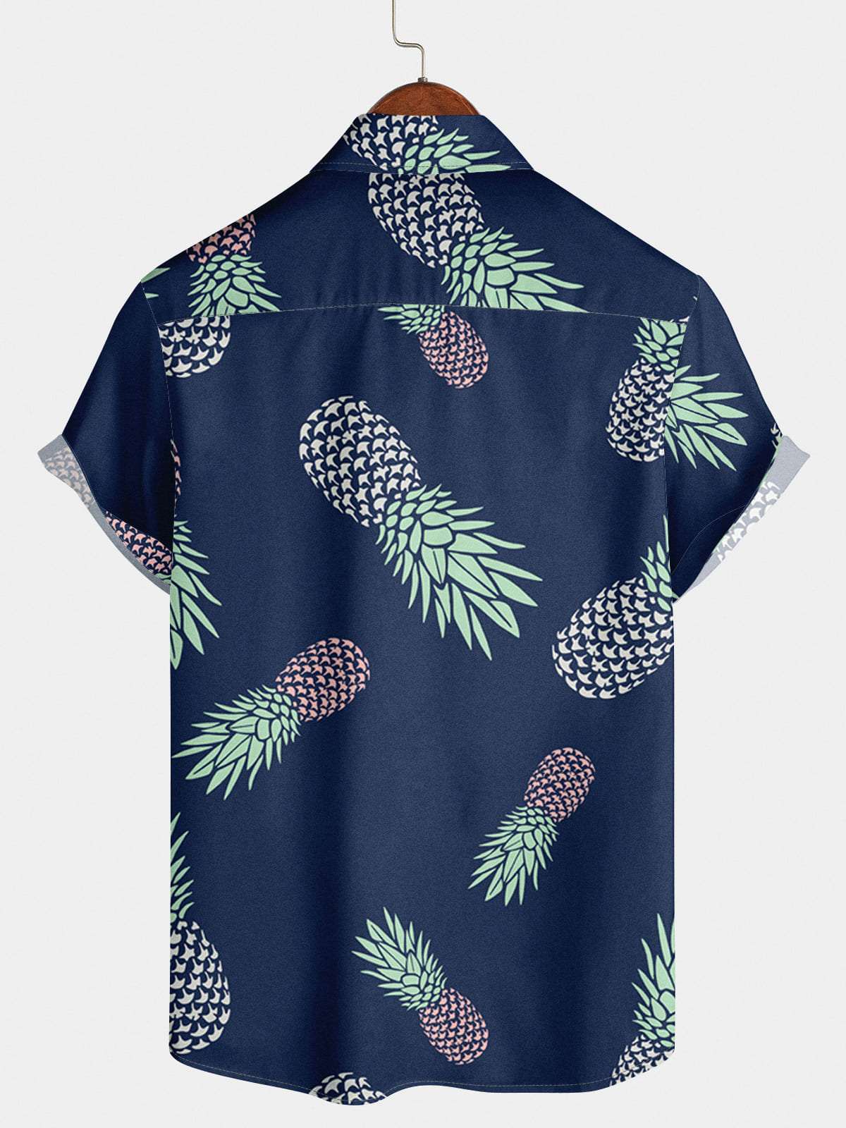 Chemise à manches courtes à imprimé ananas pour homme