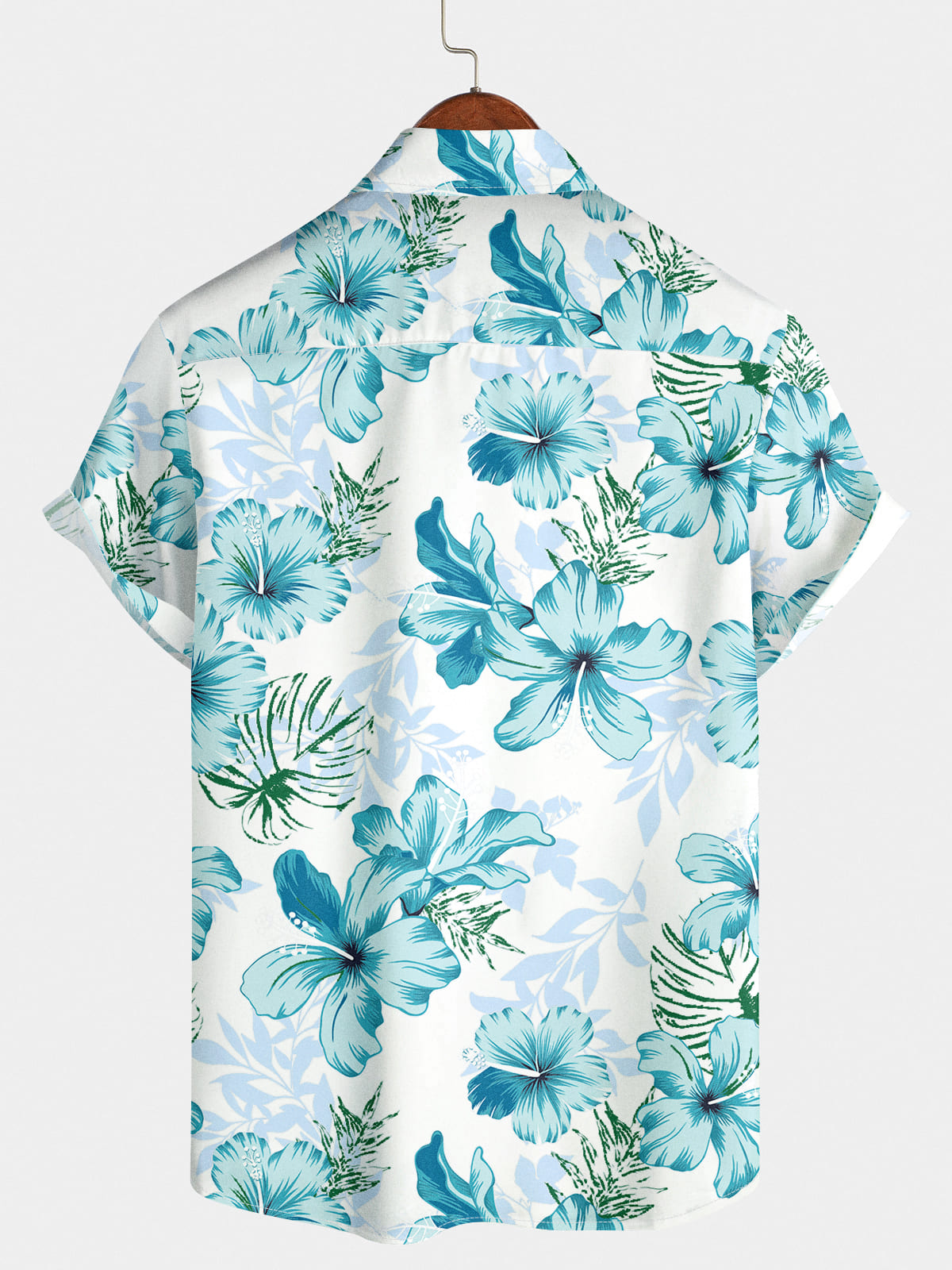 Camicia da uomo a maniche corte con stampa floreale