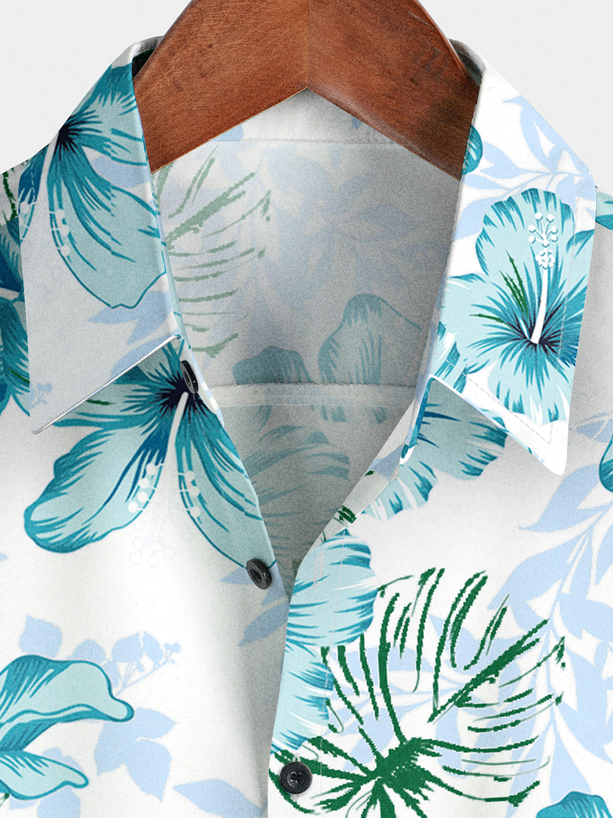 Camicia da uomo a maniche corte con stampa floreale