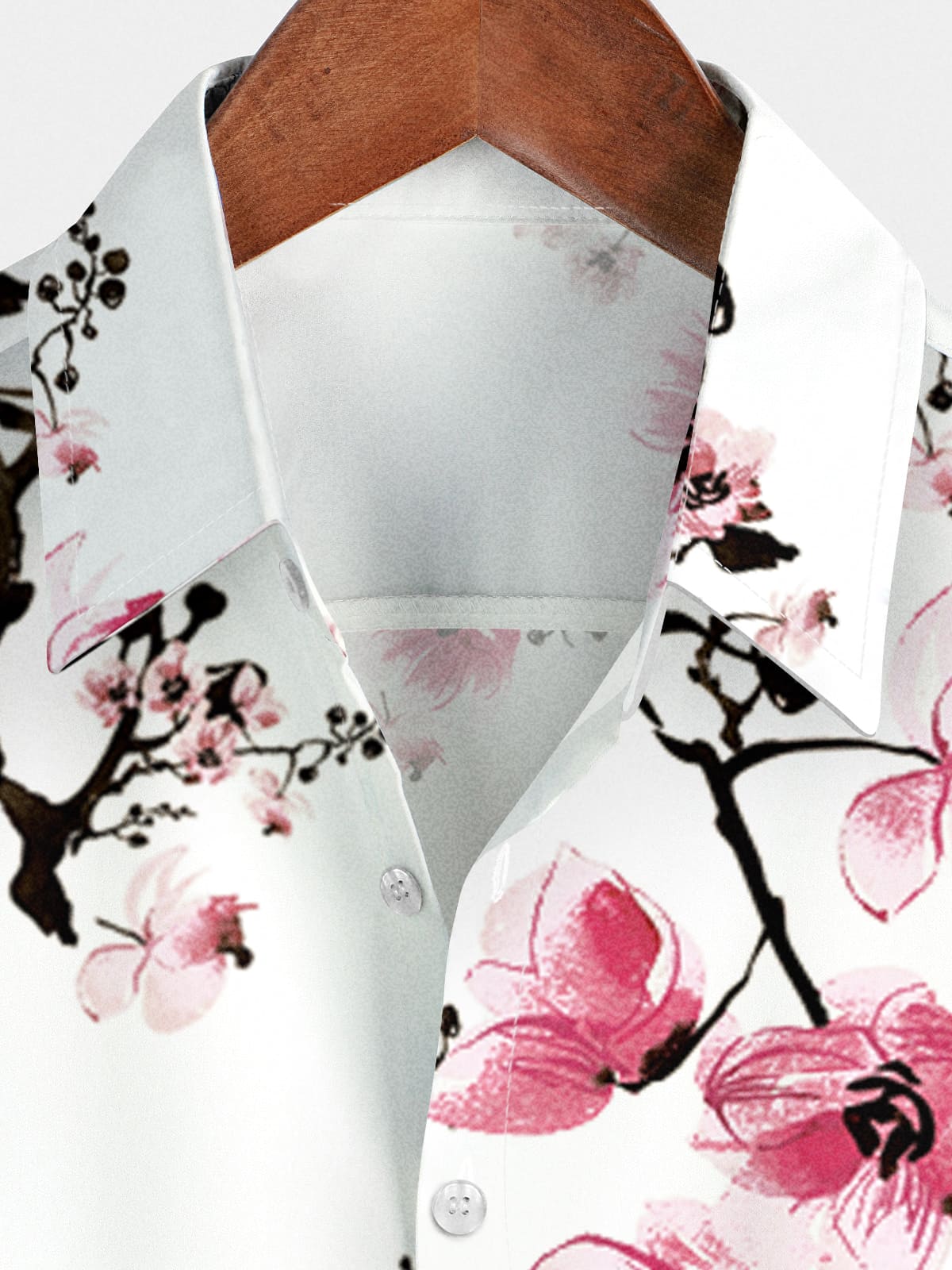 Camicia da uomo a maniche corte con stampa floreale