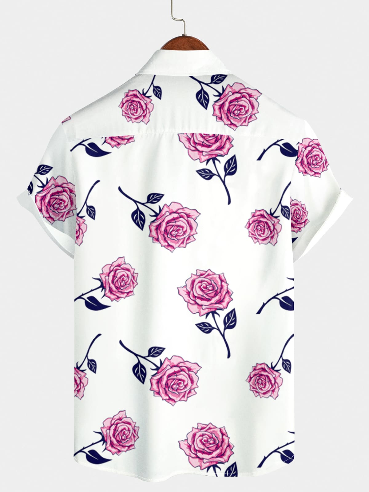 Camicia da uomo a maniche corte per vacanze floreali