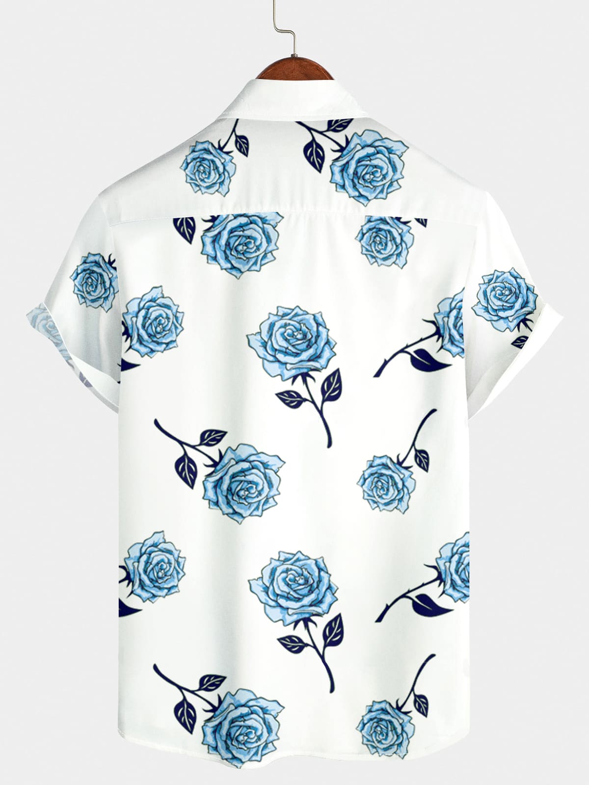 Camicia da uomo a maniche corte per vacanze floreali