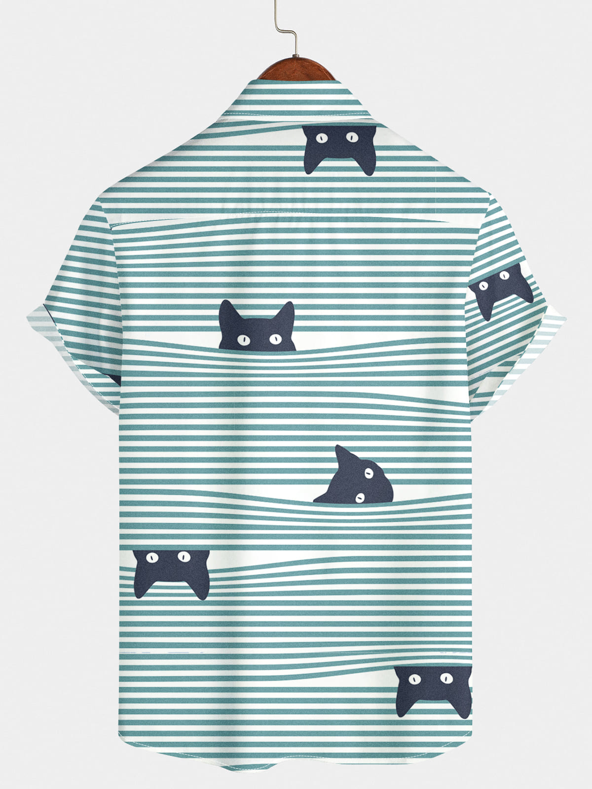 Camicia da uomo a maniche corte a righe di gatto