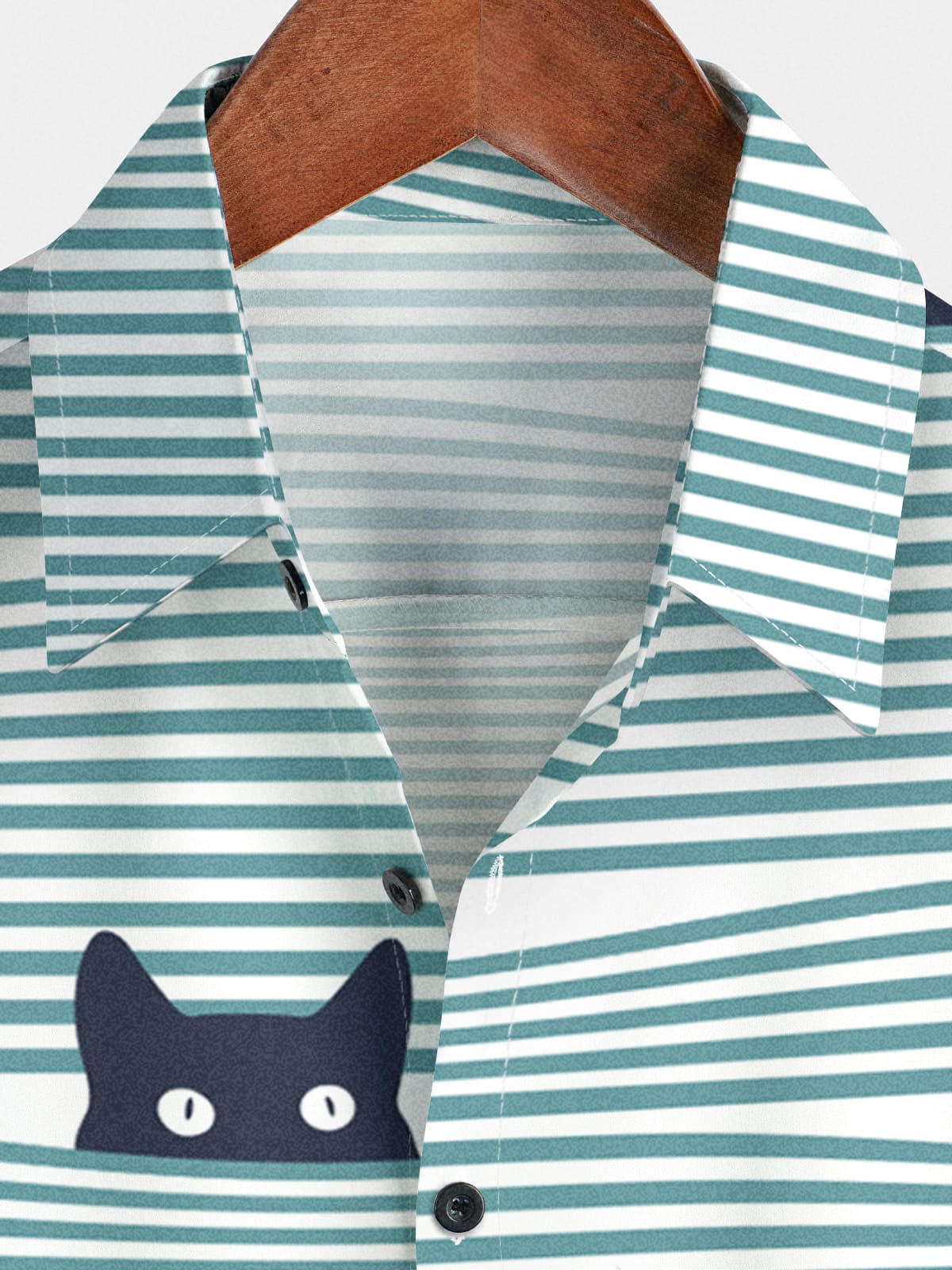 Camicia da uomo a maniche corte a righe di gatto