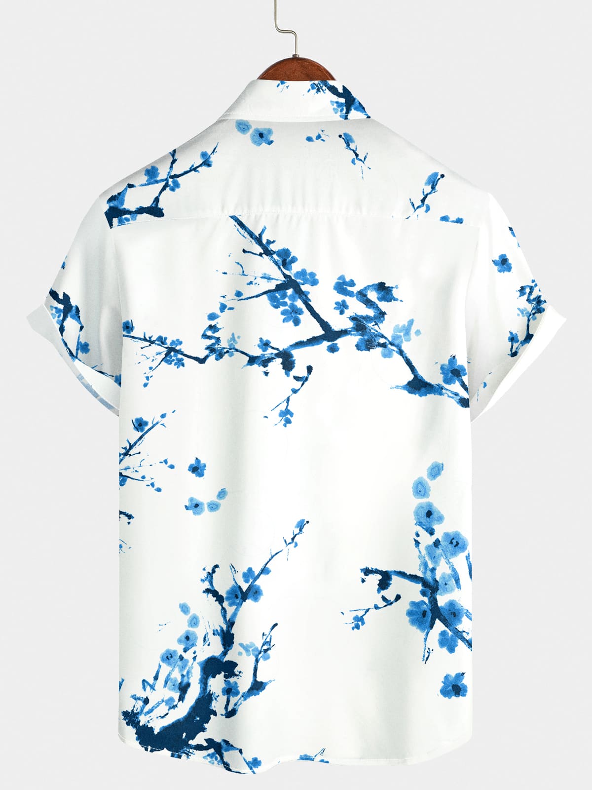 Camicia da uomo a maniche corte con stampa floreale