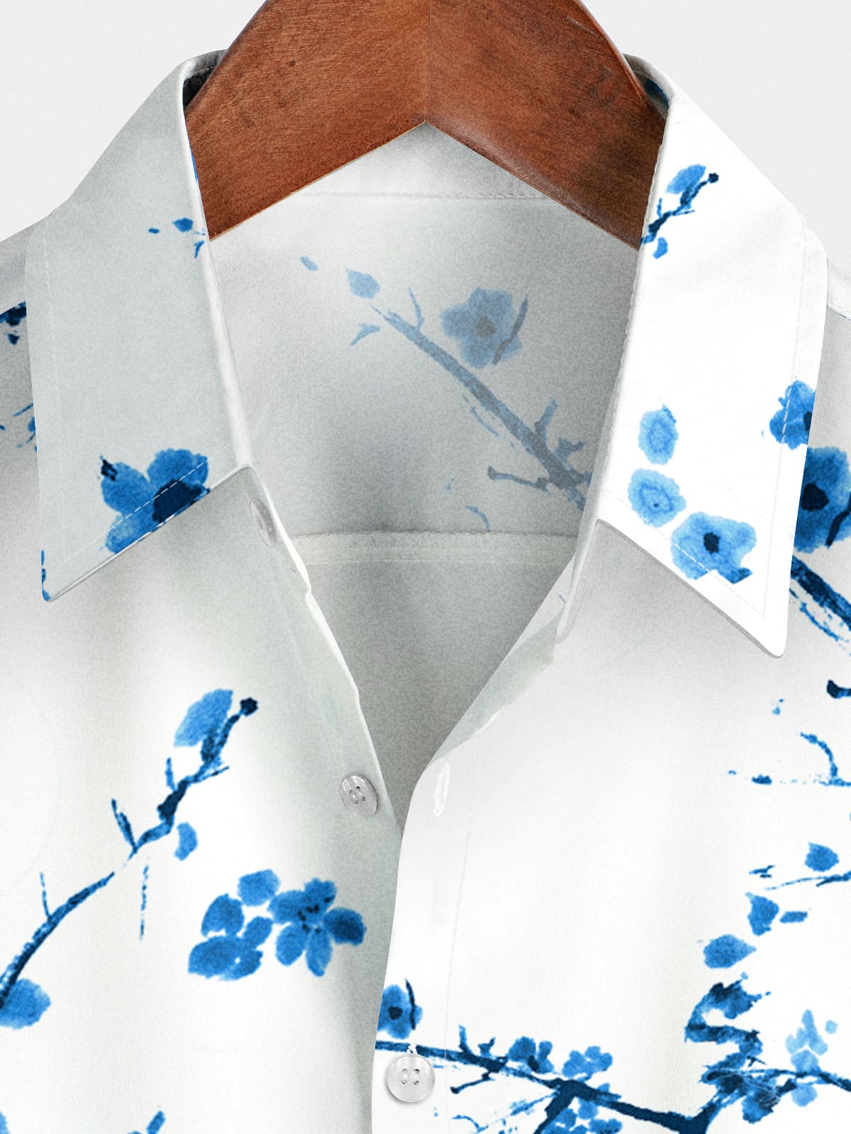 Camicia da uomo a maniche corte con stampa floreale