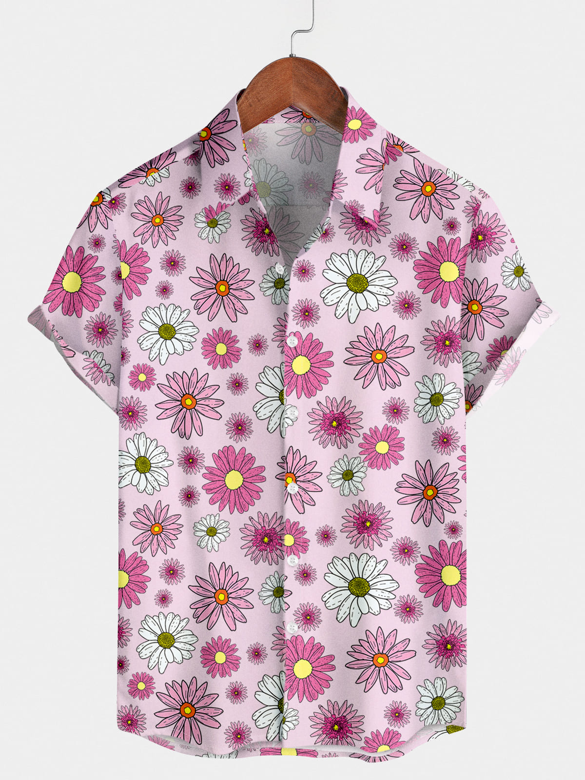 Chemise à manches courtes à imprimé floral pour hommes