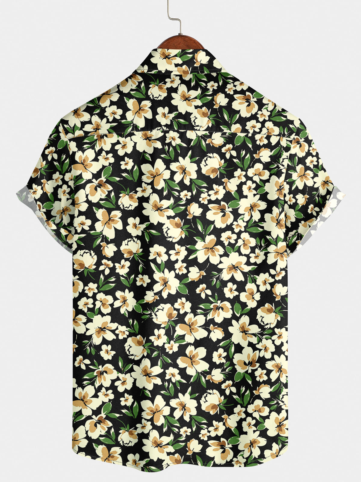 Chemise à manches courtes à motif marguerite pour hommes