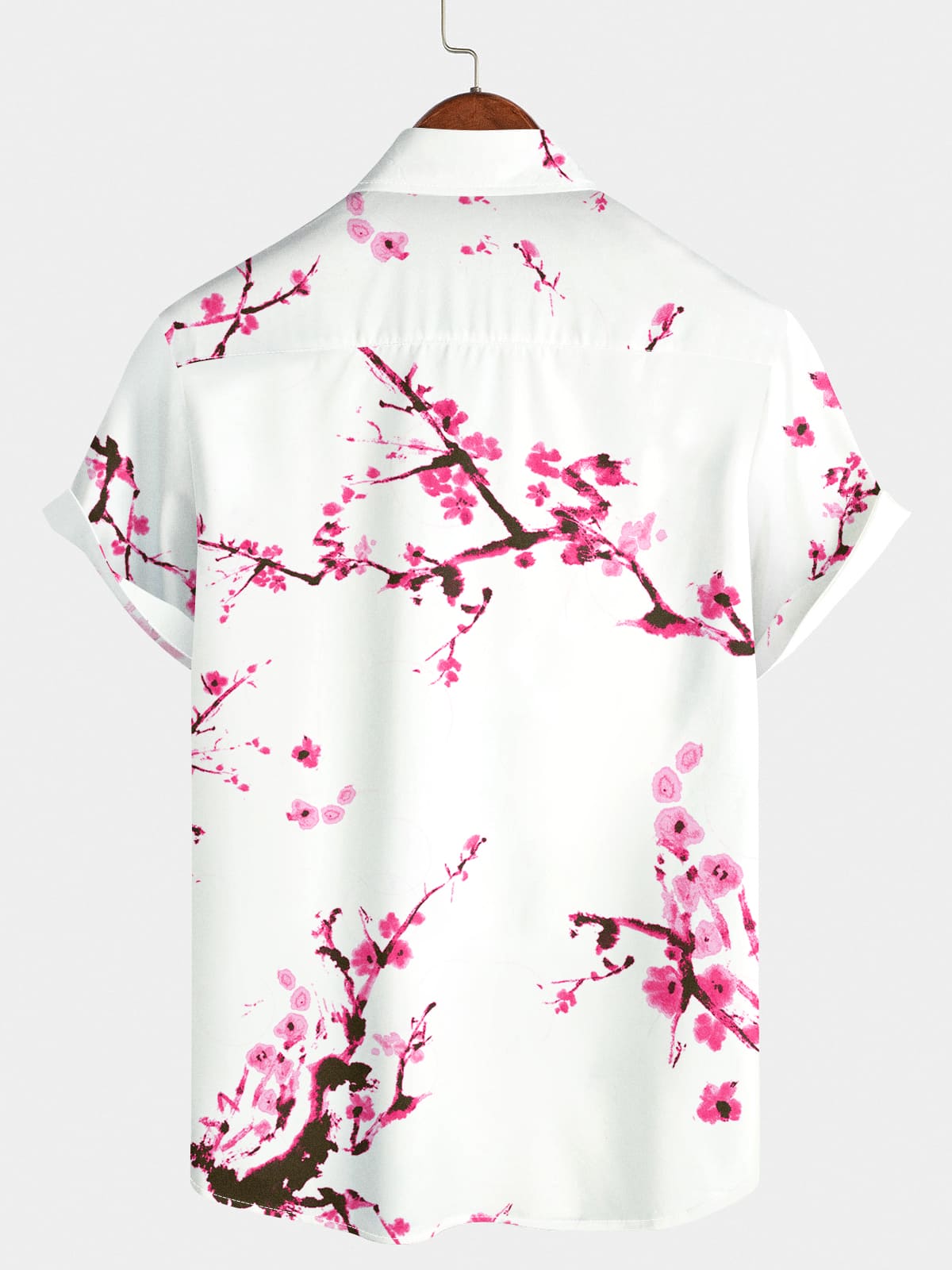 Camicia da uomo a maniche corte con stampa floreale