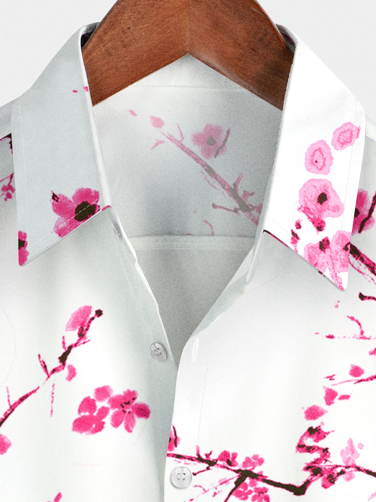 Camicia da uomo a maniche corte con stampa floreale