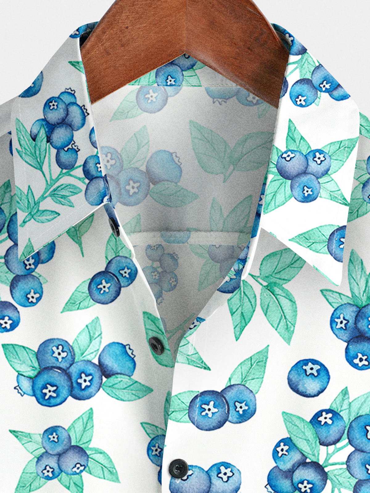 Chemise à manches courtes à imprimé myrtille pour hommes