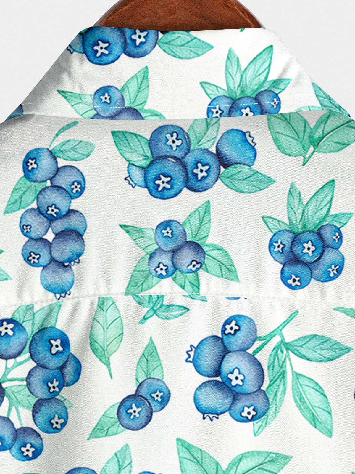 Chemise à manches courtes à imprimé myrtille pour hommes