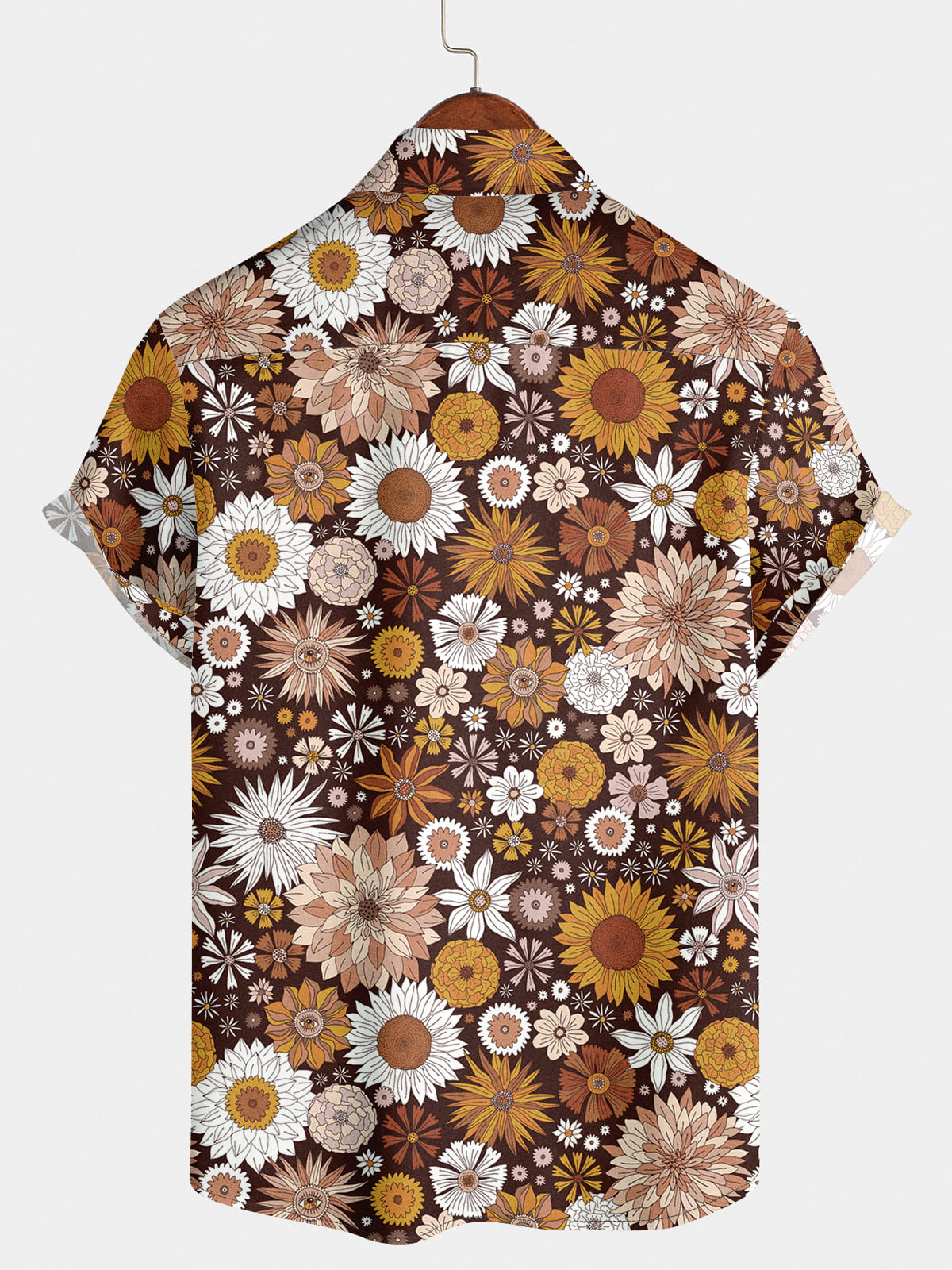 Camicia a maniche corte da uomo con margherita floreale