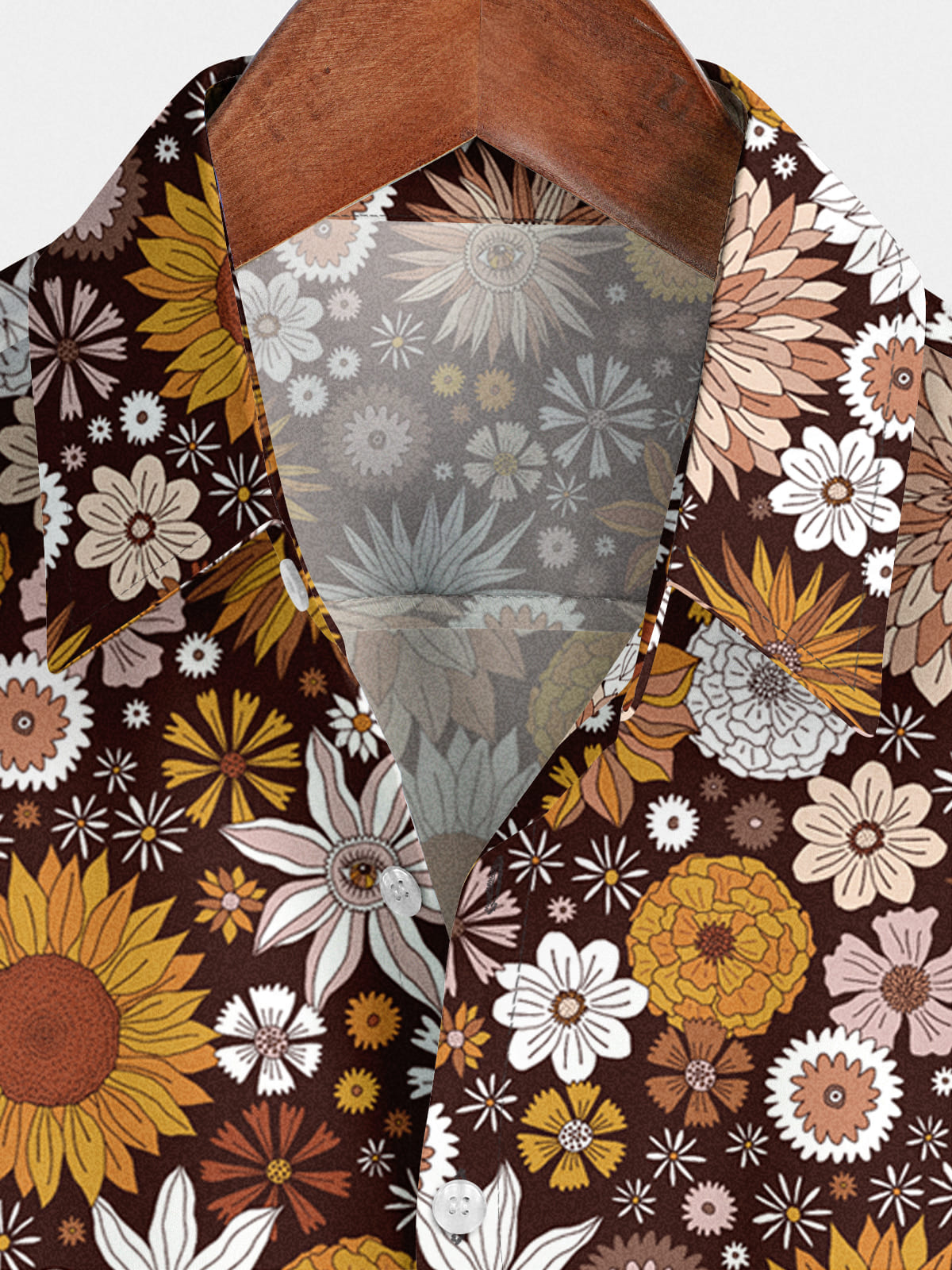 Camicia a maniche corte da uomo con margherita floreale