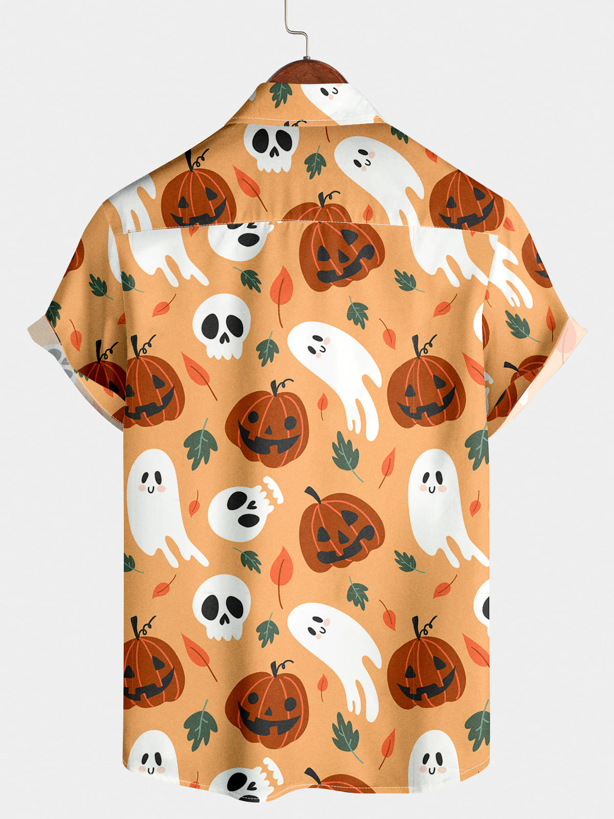 Camicia a maniche corte da uomo con teschio di zucca