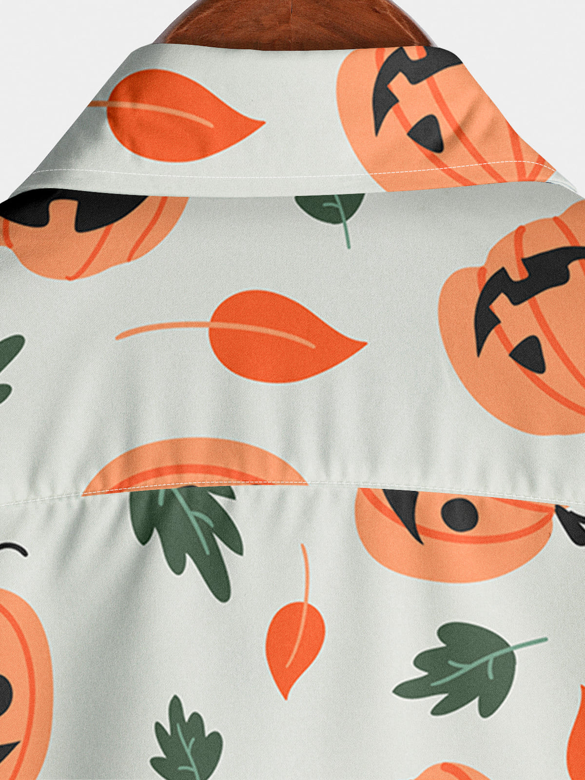 Chemise à manches courtes à imprimé citrouille pour hommes