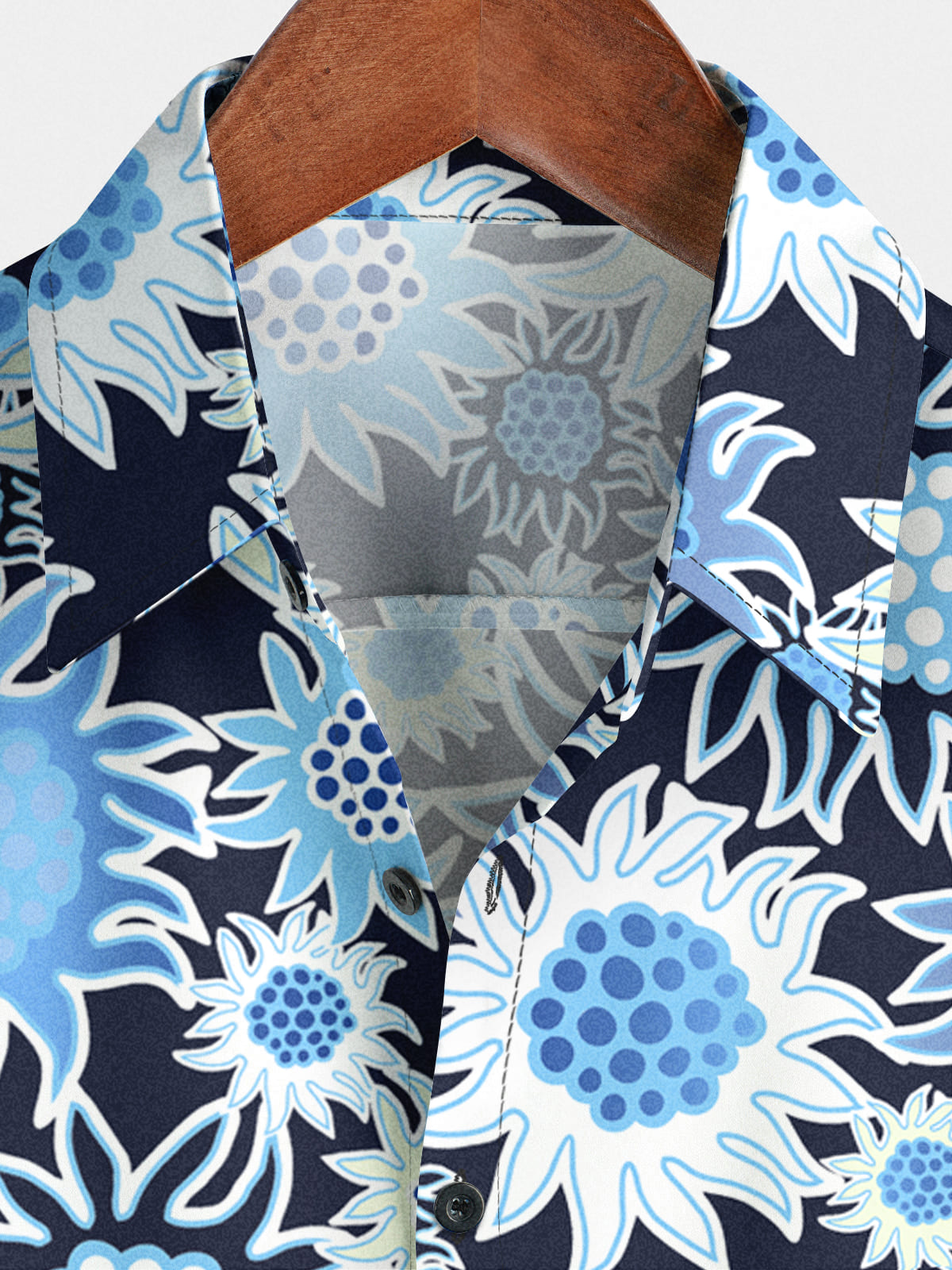 Camicia a maniche corte da uomo con stampa di margherite