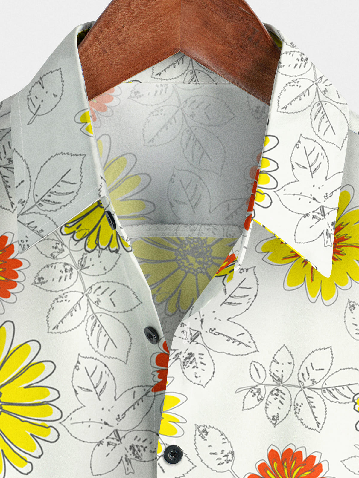 Camicia a maniche corte casual da uomo con margherita