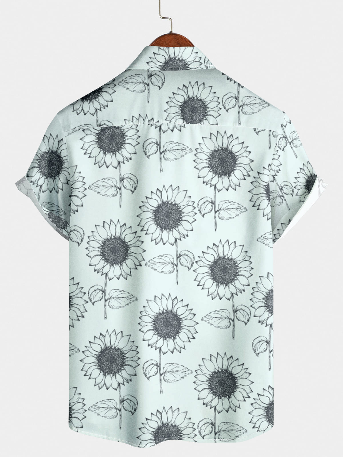 Chemise décontractée à manches courtes tournesol pour hommes