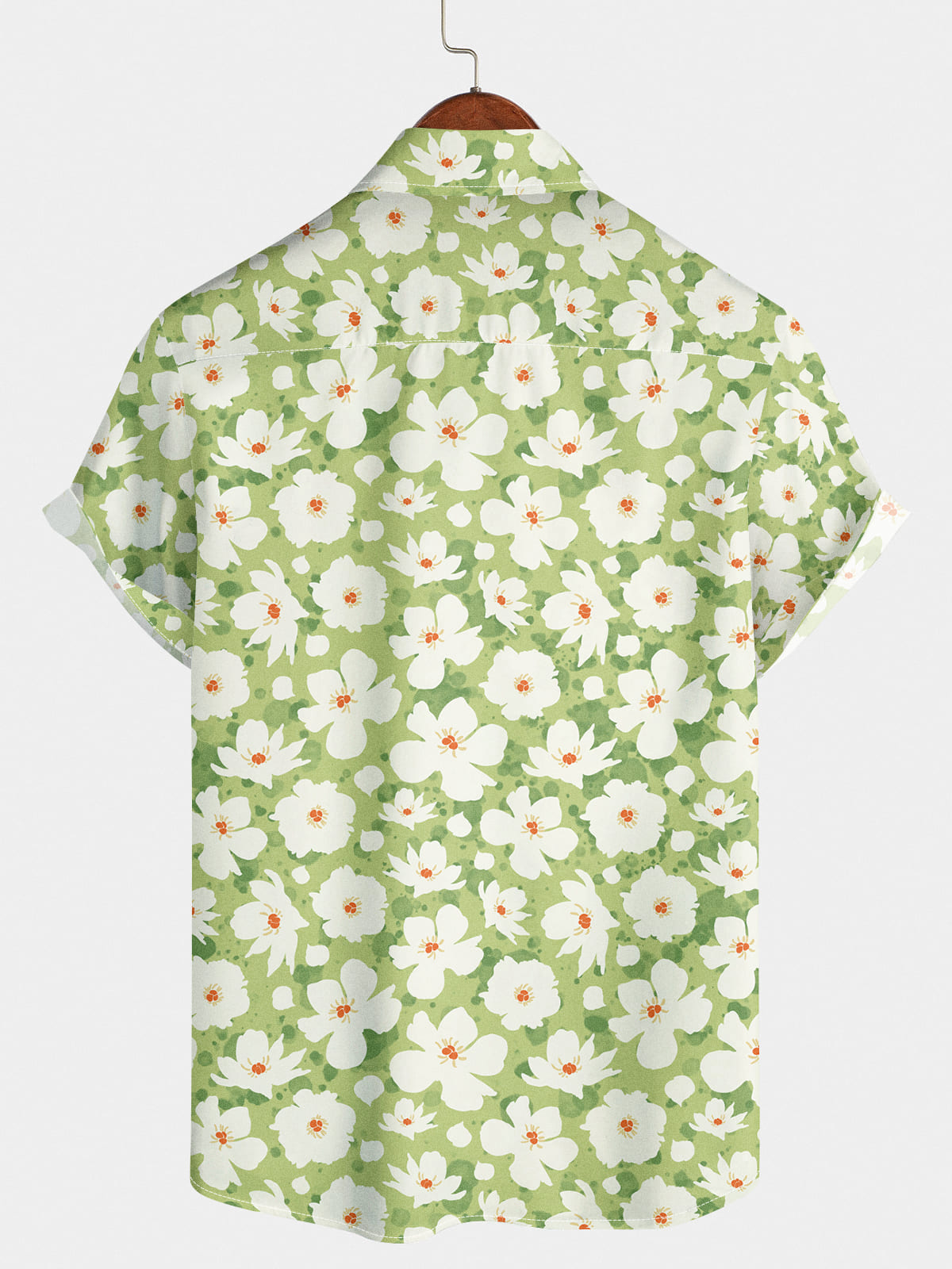 Chemise à manches courtes à imprimé marguerite pour hommes