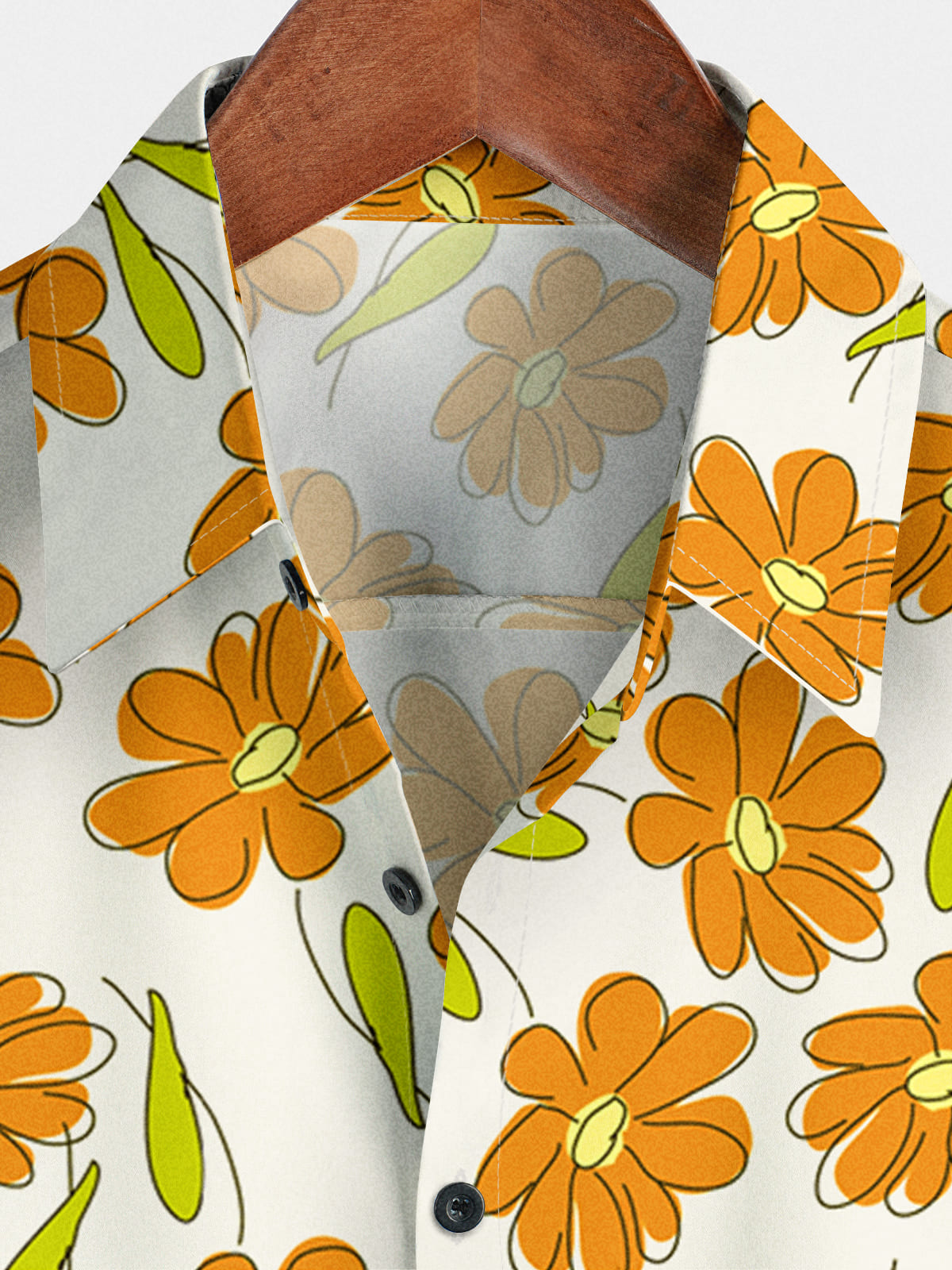 Camicia a maniche corte casual da uomo con margherita