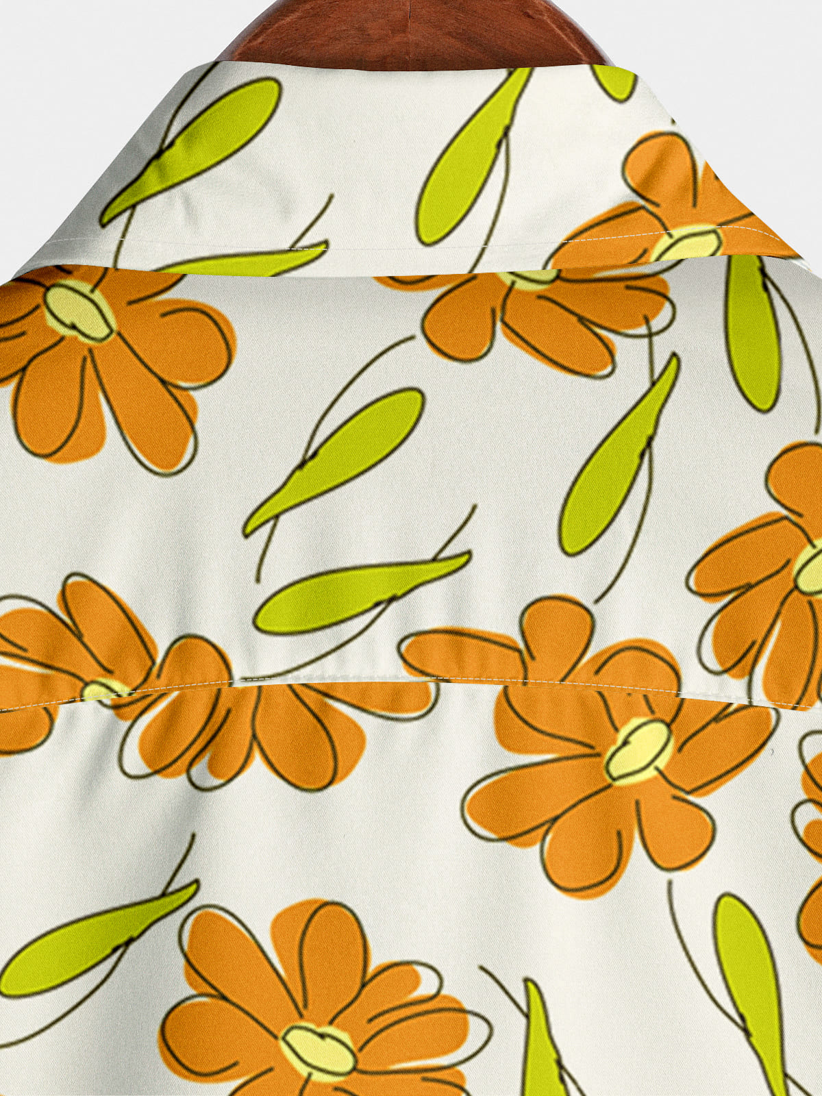 Camicia a maniche corte casual da uomo con margherita