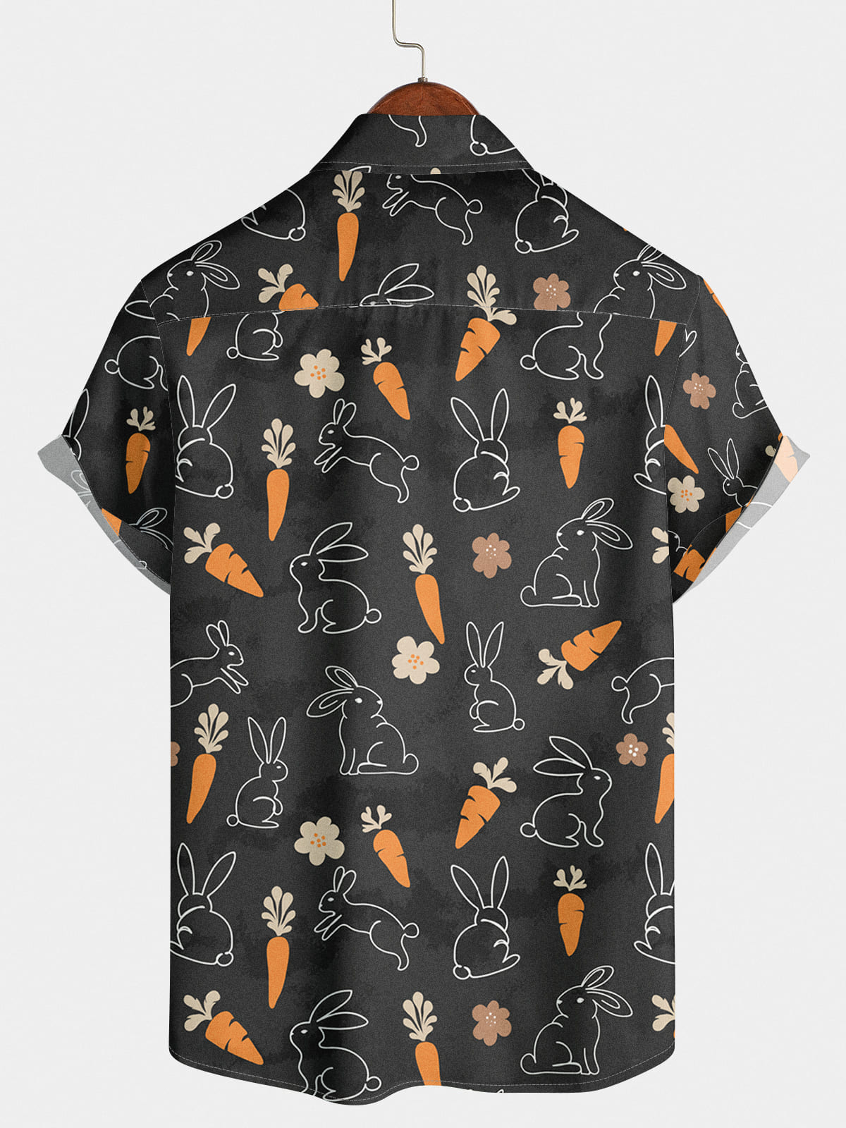 Chemise à manches courtes à imprimé lapin pour hommes
