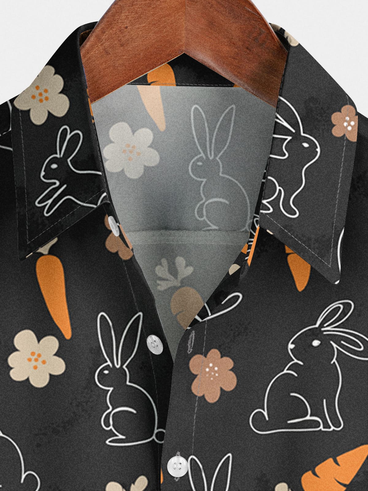 Chemise à manches courtes à imprimé lapin pour hommes