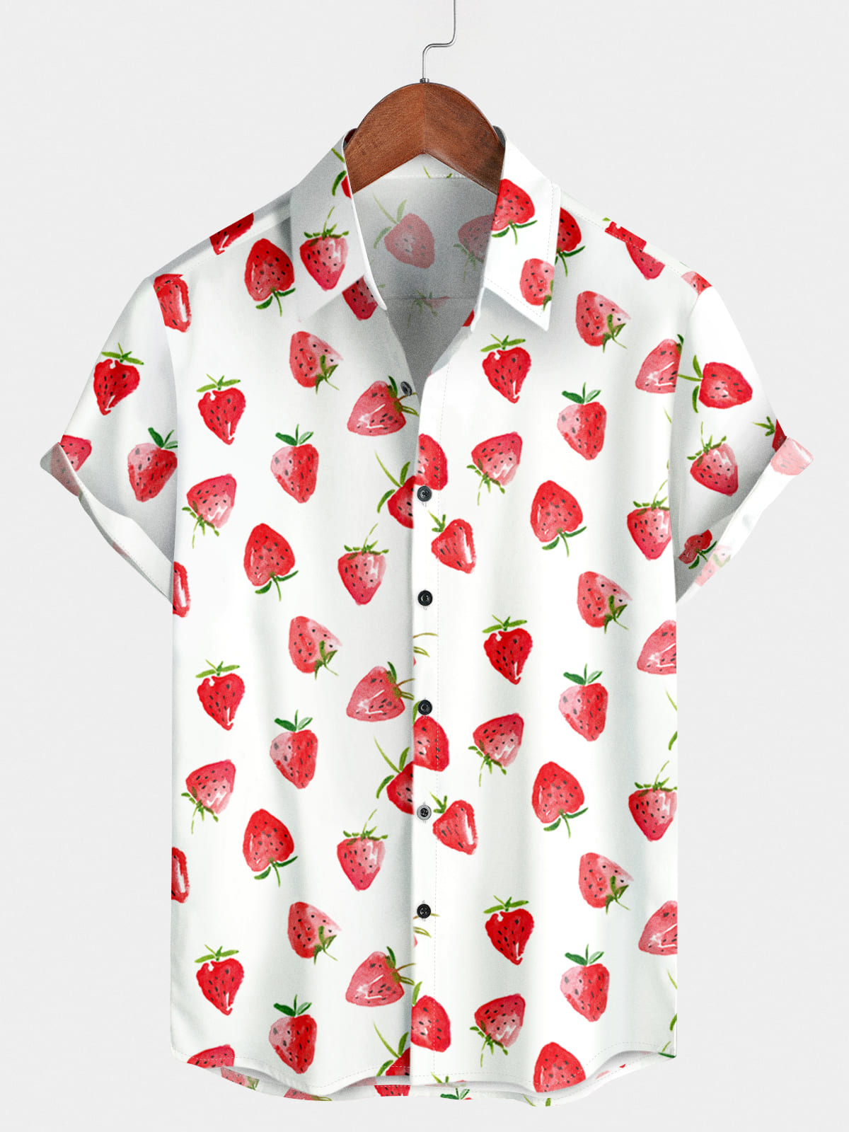 Camicia a maniche corte da uomo con stampa di frutta
