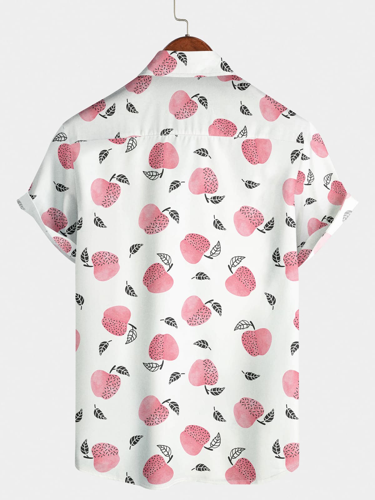 Camicia a maniche corte casual rosa da uomo