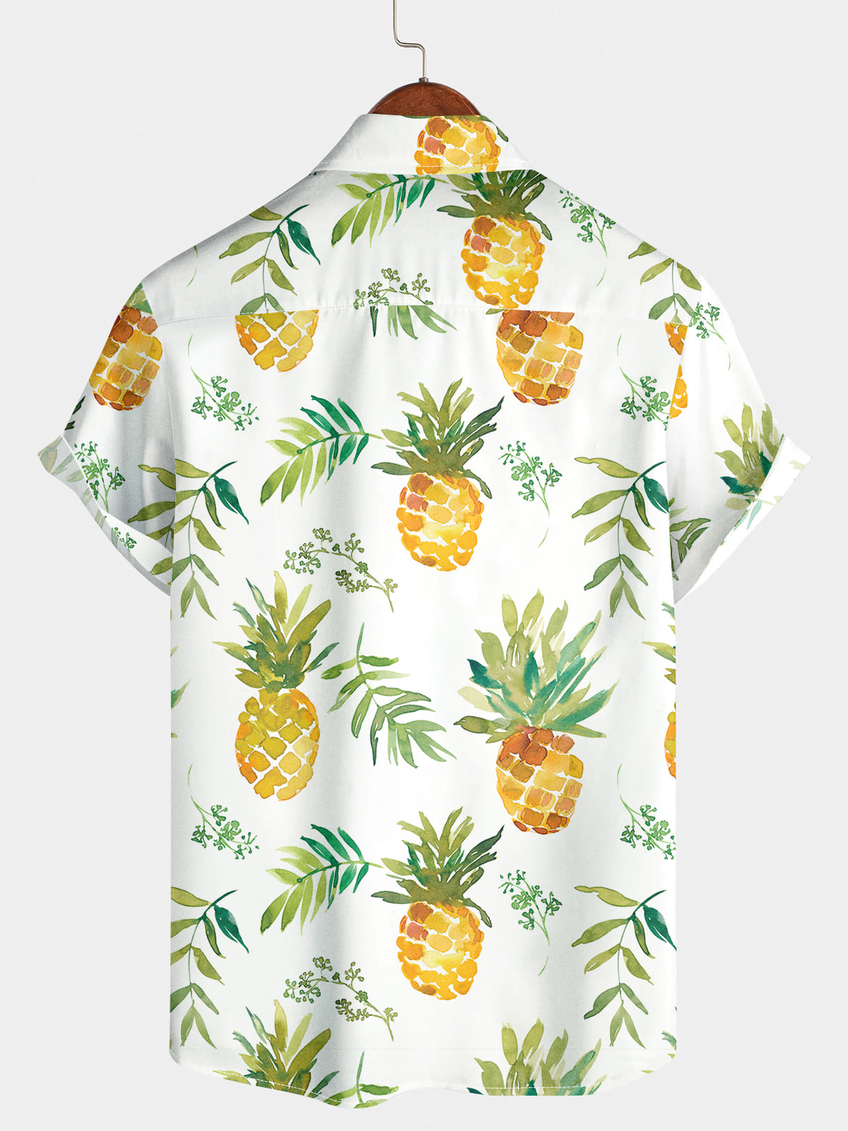 Camicia da uomo a maniche corte con stampa ananas