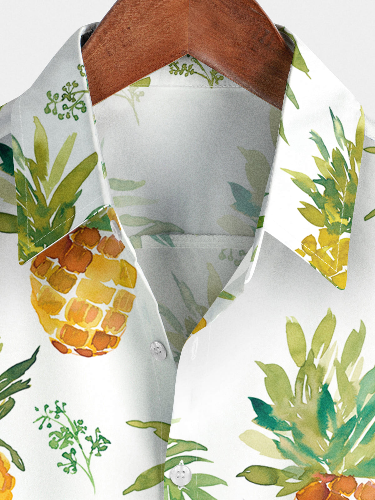 Camicia da uomo a maniche corte con stampa ananas