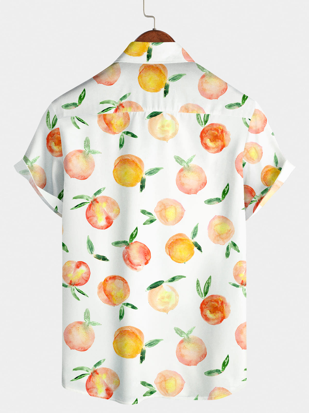 Chemise à manches courtes pour homme jaune pêches